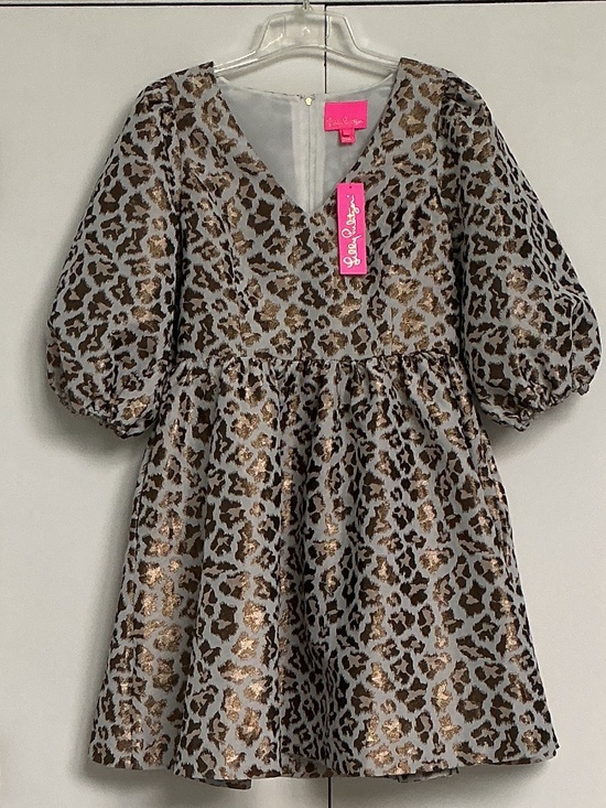 Lilly Pulitzer Dresses & Skirts - Lilly Pulitzer sz 10 Calyssa Dress Gold Metallic Leopard Jacquard NWT